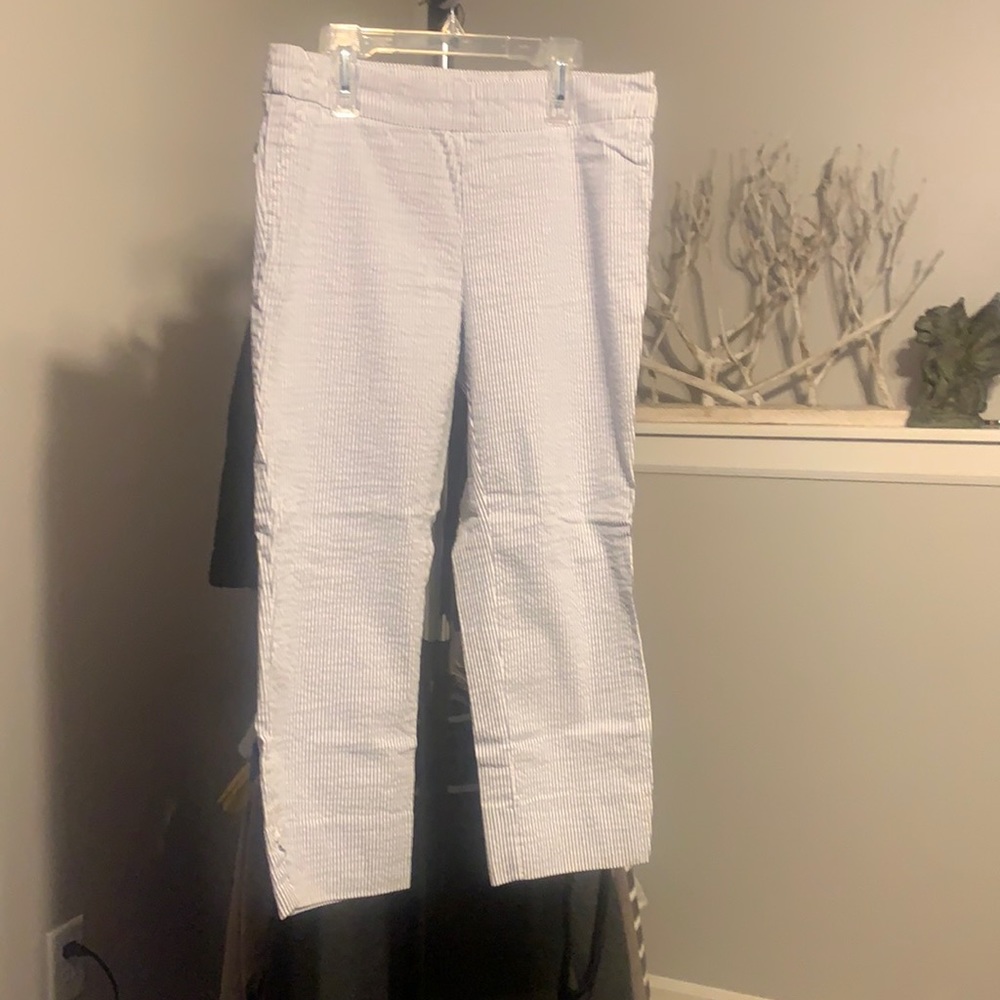 Cynthia Rowley Seersucker Blue/White Capri 8